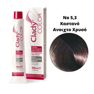 Βαφή Μαλλιών Clady Color Με Πρωτεΐνες Μεταξιού Νο 5,3 Καστανό Ανοιχτό Χρυσό