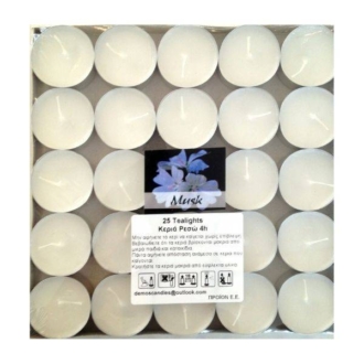 Tealight Candles Κεράκια Ρεσώ 25 τμχ 4 ωρών Καύσης Musk