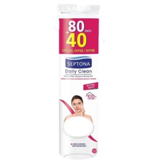 Septona Cotton Pads Δίσκοι Ντεμακιγιάζ Extra Soft 80 + 40 τμχ