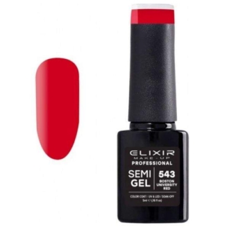 Elixir Professional Semi Gel Ημιμόνιμο Βερνίκι Νυχιών 543 Boston University Red Κόκκινο Ανοιχτό 5ml