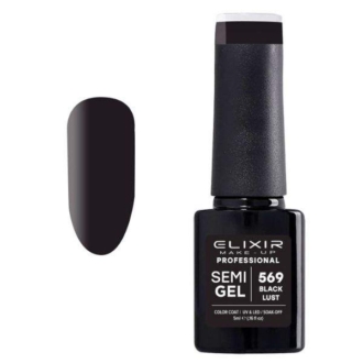 Elixir Professional Semi Gel Ημιμόνιμο Βερνίκι Νυχιών 569 Black Lust Μαύρο 5ml