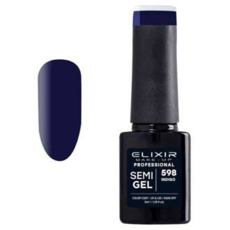 Elixir Professional Semi Gel Ημιμόνιμο Βερνίκι Νυχιών 598 Indigo Μπλε Σκούρο 5ml