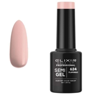 Elixir Professional Semi Gel Ημιμόνιμο Βερνίκι Νυχιών 624 Flamingo Ροζ Ανοιχτό 5ml