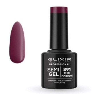 Elixir Professional Semi Gel Ημιμόνιμο Βερνίκι Νυχιών 891 Rich Maroon Μπορντώ Κρασιού 8ml