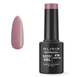 Elixir Professional Semi Gel Ημιμόνιμο Βερνίκι Νυχιών 578 Super Pink Μωβ Ροζ 5ml