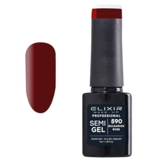 Elixir Professional Semi Gel Ημιμόνιμο Βερνίκι Νυχιών 590 Bulgarian Rose Κόκκινο Κερασί 5ml