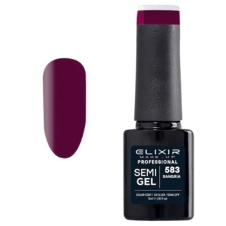 Elixir Professional Semi Gel Ημιμόνιμο Βερνίκι Νυχιών 583 Sangria Μωβ Κρασιού 5ml