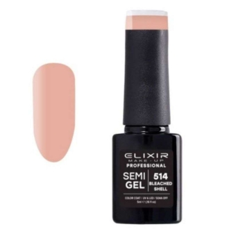 Elixir Professional Semi Gel Ημιμόνιμο Βερνίκι Νυχιών 514 Bleached Shell Κρεμ 5ml