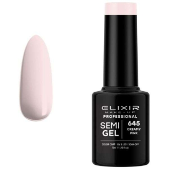 Elixir Professional Semi Gel Ημιμόνιμο Βερνίκι Νυχιών 645 Creamy Pink Ελαφρύ Ροζ Κρεμ 5ml