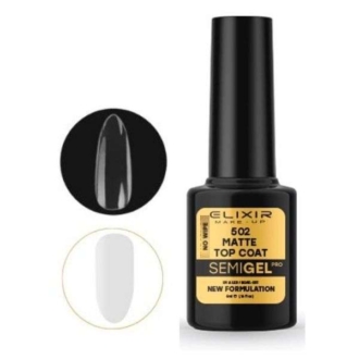 Elixir Professional Semi Gel 502 Matte Top Coat No Wipe για Ημιμόνιμο Βερνίκι Νυχιών 5ml