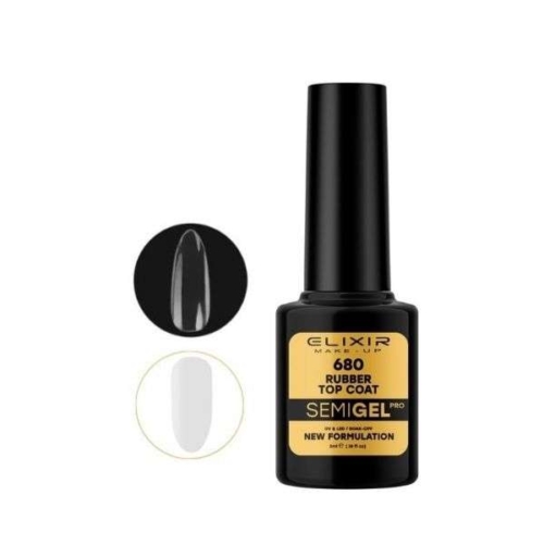 Elixir Professional Semi Gel 680 Rubber Top Coat για Ημιμόνιμο Βερνίκι Νυχιών 5ml