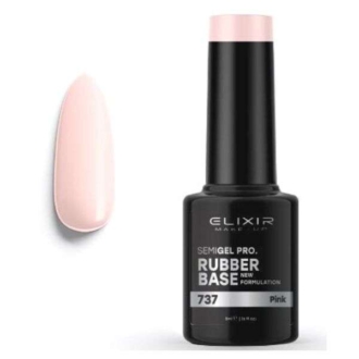 Elixir Professional Semi Gel 737 Rubber Base Pink για Ημιμόνιμο Βερνίκι Νυχιών 5ml