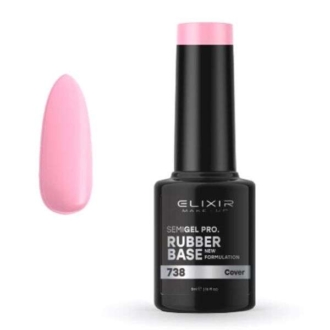 Elixir Professional Semi Gel 738 Rubber Base Cover για Ημιμόνιμο Βερνίκι Νυχιών 5ml