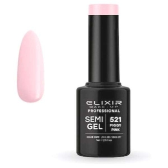 Elixir Professional Semi Gel Ημιμόνιμο Βερνίκι Νυχιών 521 Piggy Pink Ροζ Γουρουνάκι 5ml