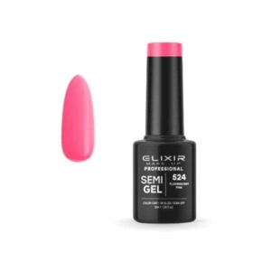 Elixir Professional Semi Gel Ημιμόνιμο Βερνίκι Νυχιών 524 Fluorescent Pink Ροζ Έντονο Γλυκό 5ml