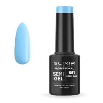 Elixir Professional Semi Gel Ημιμόνιμο Βερνίκι Νυχιών 551 Bondi Blue Καθαρό Γαλάζιο 5ml