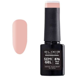 Elixir Professional Semi Gel Ημιμόνιμο Βερνίκι Νυχιών 576 Pale Pink Απαλό Ροζ 5ml