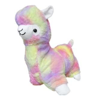 VIP Baby Dolls Stuffed Alpaca Furry Pillow, Λούτρινο Αλπάκα Μαξιλάρι Rainbow pink 45 x 50cm