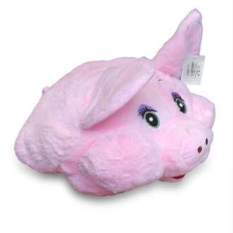 VIP Baby Dolls Stuffed Pig Plush Furry Pillow, Λούτρινο Γουρουνάκι Μαξιλάρι Ροζ 45 x 35cm