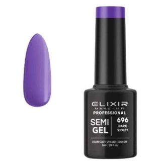 Elixir Professional Semi Gel Ημιμόνιμο Βερνίκι Νυχιών 696 Dark Violet Σκούρο Βιολετί 5ml