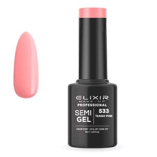 Elixir Professional Semi Gel Ημιμόνιμο Βερνίκι Νυχιών 533 Tango Pink Ροζ Φυσικό 5ml