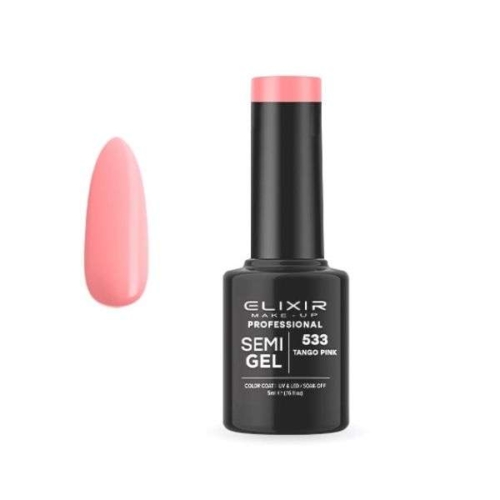 Elixir Professional Semi Gel Ημιμόνιμο Βερνίκι Νυχιών 533 Tango Pink Ροζ Φυσικό 5ml