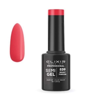 Elixir Professional Semi Gel Ημιμόνιμο Βερνίκι Νυχιών 539 Bright Maroon Ροζ Έντονο που Κοκκινίζει λίγο 5ml