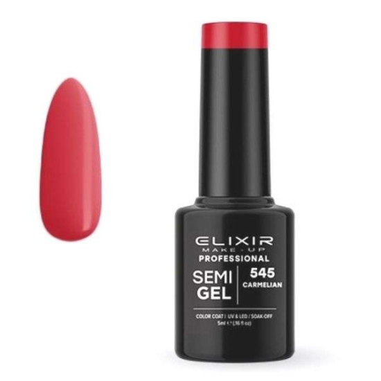 Elixir Professional Semi Gel Ημιμόνιμο Βερνίκι Νυχιών 545 Carmelian Ροζ Έντονο που Κοκκινίζει 5ml