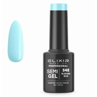 Elixir Professional Semi Gel Ημιμόνιμο Βερνίκι Νυχιών 548 Blizzard Blue Γαλαζογκρί Απαλό 5ml