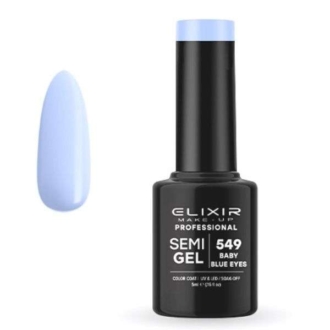 Elixir Professional Semi Gel Ημιμόνιμο Βερνίκι Νυχιών 549 Baby Blue Eyes Γαλάζιο Μώβ Απαλό 5ml