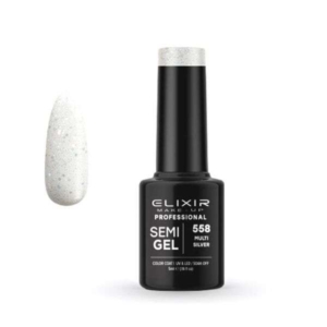 Elixir Professional Semi Gel Ημιμόνιμο Βερνίκι Νυχιών 558 Multi Silver Διάφανο με Ασημί Γκλίτερ 5ml