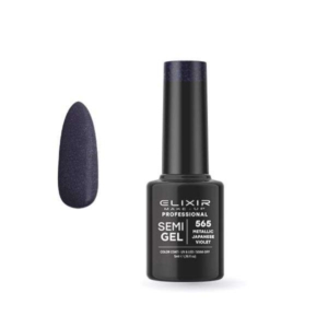 Elixir Professional Semi Gel Ημιμόνιμο Βερνίκι Νυχιών 565 Metallic Japanese Violet Μεταλλικό Βιολέ Σκούρο Shimmer 5ml