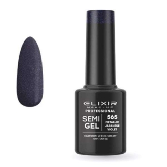 Elixir Professional Semi Gel Ημιμόνιμο Βερνίκι Νυχιών 565 Metallic Japanese Violet Μεταλλικό Βιολέ Σκούρο Shimmer 5ml