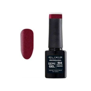 Elixir Professional Semi Gel Ημιμόνιμο Βερνίκι Νυχιών 566 Metallic Oxblood Μεταλλικό Μπορντώ Shimmer 5ml