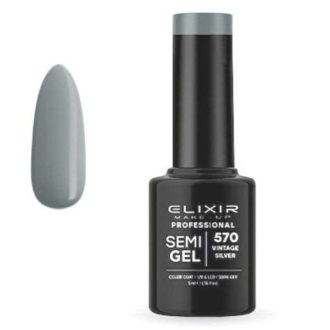 Elixir Professional Semi Gel Ημιμόνιμο Βερνίκι Νυχιών 570 Vintage Silver Γκρί 5ml