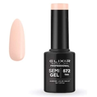 Elixir Professional Semi Gel Ημιμόνιμο Βερνίκι Νυχιών 572 Tan Ουδέτερο Δέρματος 5ml