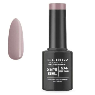 Elixir Professional Semi Gel Ημιμόνιμο Βερνίκι Νυχιών 574 Deep Taupe Βαθύ Μωβ Μπεζ 5ml