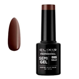 Elixir Professional Semi Gel Ημιμόνιμο Βερνίκι Νυχιών 585 Merlot Βαθύ Καφέ Μπορντώ 5ml