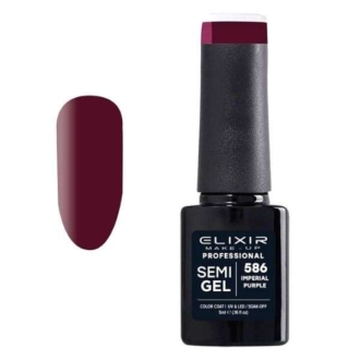 Elixir Professional Semi Gel Ημιμόνιμο Βερνίκι Νυχιών 586 Imperial Purple Μωβ Δαμασκηνί 5ml