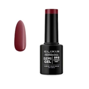 Elixir Professional Semi Gel Ημιμόνιμο Βερνίκι Νυχιών 593 Antique Ruby Μπορντώ Βυσσινί 5ml