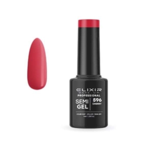 Elixir Professional Semi Gel Ημιμόνιμο Βερνίκι Νυχιών 596 Cherry Κόκκινο Κερασάκι 5ml