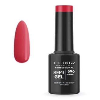 Elixir Professional Semi Gel Ημιμόνιμο Βερνίκι Νυχιών 596 Cherry Κόκκινο Κερασάκι 5ml