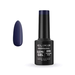 Elixir Professional Semi Gel Ημιμόνιμο Βερνίκι Νυχιών 599 Catalina Blue Σκούρο Μπλε Μωβ 5ml