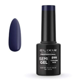 Elixir Professional Semi Gel Ημιμόνιμο Βερνίκι Νυχιών 599 Catalina Blue Σκούρο Μπλε Μωβ 5ml