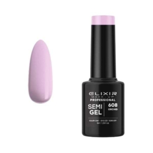 Elixir Professional Semi Gel Ημιμόνιμο Βερνίκι Νυχιών 608 Orchid Oυδέτερο Μωβ 5ml