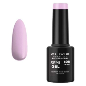 Elixir Professional Semi Gel Ημιμόνιμο Βερνίκι Νυχιών 608 Orchid Oυδέτερο Μωβ 5ml