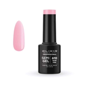 Elixir Professional Semi Gel Ημιμόνιμο Βερνίκι Νυχιών 610 Rose Pink Ροζ Τριαντάφυλλο 5ml