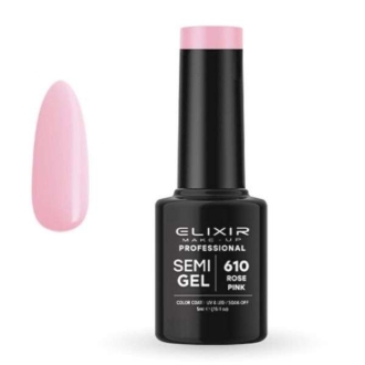 Elixir Professional Semi Gel Ημιμόνιμο Βερνίκι Νυχιών 610 Rose Pink Ροζ Τριαντάφυλλο 5ml