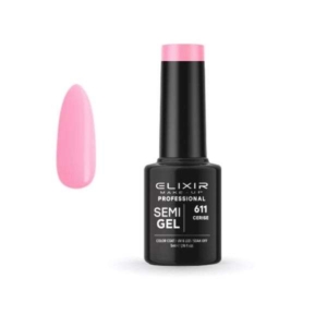 Elixir Professional Semi Gel Ημιμόνιμο Βερνίκι Νυχιών 611 Cerise Ροζ Έντονο 5ml