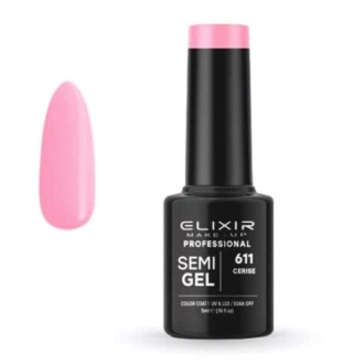 Elixir Professional Semi Gel Ημιμόνιμο Βερνίκι Νυχιών 611 Cerise Ροζ Έντονο 5ml